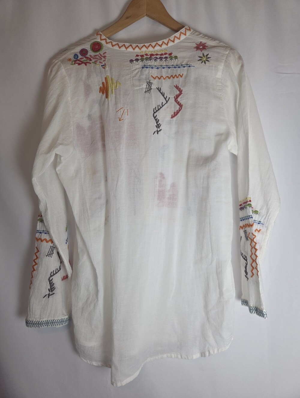 Pete & Greta Johnny Was Travel Gauze Cotton Embroidered Boho Tunic Blouse - Picture 8 of 13